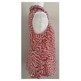 Cabi Sleeveless Rust and White Abstract Pattern Blouse Cabi Sleeveless Rust and White Abstract Pattern Blouse