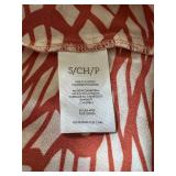 Cabi Sleeveless Rust and White Abstract Pattern Blouse Cabi Sleeveless Rust and White Abstract Pattern Blouse
