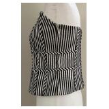 Carlisle Black and White Geometric Striped Strapless Top - Size 6 Carlisle Black and White Geometric Striped Strapless Top - Size 6