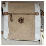Giani Bernini Crossbody Bag with Tassel Accent, Beige and White Giani Bernini Crossbody Bag with Tassel Accent, Beige and White