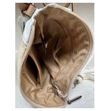 Giani Bernini Crossbody Bag with Tassel Accent, Beige and White Giani Bernini Crossbody Bag with Tassel Accent, Beige and White