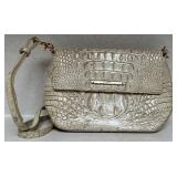 Brahmin Croc Embossed Leather Crossbody Shoulder Bag in Beige Brahmin Croc Embossed Leather Crossbody Shoulder Bag in Beige