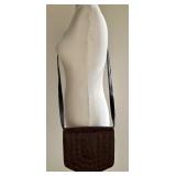 Sandra Roberts Brown Faux Croc Leather Shoulder Bag Sandra Roberts Brown Faux Croc Leather Shoulder Bag