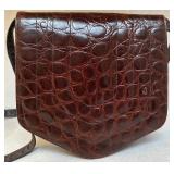 Sandra Roberts Brown Faux Croc Leather Shoulder Bag Sandra Roberts Brown Faux Croc Leather Shoulder Bag