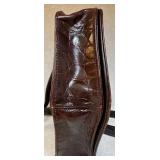 Sandra Roberts Brown Faux Croc Leather Shoulder Bag Sandra Roberts Brown Faux Croc Leather Shoulder Bag