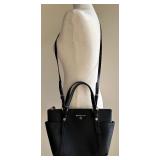 Michael Kors Black Leather Handbag with Crossbody Strap and Dust Bag Michael Kors Black Leather Handbag with Crossbody Strap and Dust Bag