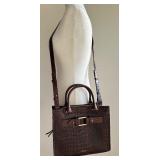 Radley London Brown Croc-Embossed Brown Leather Satchel Handbag Radley London Brown Croc-Embossed Brown Leather Satchel Handbag