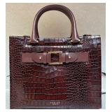 Radley London Brown Croc-Embossed Brown Leather Satchel Handbag Radley London Brown Croc-Embossed Brown Leather Satchel Handbag