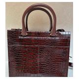 Radley London Brown Croc-Embossed Brown Leather Satchel Handbag Radley London Brown Croc-Embossed Brown Leather Satchel Handbag