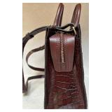Radley London Brown Croc-Embossed Brown Leather Satchel Handbag Radley London Brown Croc-Embossed Brown Leather Satchel Handbag