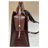 Radley London Brown Croc-Embossed Brown Leather Satchel Handbag Radley London Brown Croc-Embossed Brown Leather Satchel Handbag
