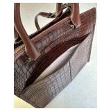 Radley London Brown Croc-Embossed Brown Leather Satchel Handbag Radley London Brown Croc-Embossed Brown Leather Satchel Handbag