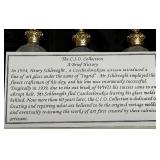 C.I.O. Collection Czech Republic Art Glass Perfume Bottles with Ornate Gold Stoppers - Box of Four C.I.O. Collection Czech Republic Art Glass Perfume Bottles with Ornate Gold Stoppers - Box of Four