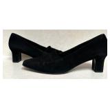 Salvatore Ferragamo Black Suede Block Heel Loafers Size 10B Salvatore Ferragamo Black Suede Block Heel Loafers Size 10B