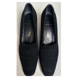 Salvatore Ferragamo Black Suede Block Heel Loafers Size 10B Salvatore Ferragamo Black Suede Block Heel Loafers Size 10B
