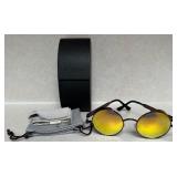 Ronsou Steampunk Round Mirrored Sunglasses with Case and Accessories Ronsou Steampunk Round Mirrored Sunglasses with Case and Accessories