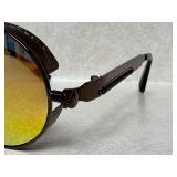 Ronsou Steampunk Round Mirrored Sunglasses with Case and Accessories Ronsou Steampunk Round Mirrored Sunglasses with Case and Accessories