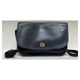 Coach Vintage Dark Blue Leather Crossbody Bag with Brass Hardware Coach Vintage Dark Blue Leather Crossbody Bag with Brass Hardware
