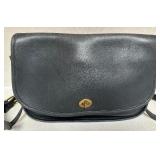 Coach Vintage Dark Blue Leather Crossbody Bag with Brass Hardware Coach Vintage Dark Blue Leather Crossbody Bag with Brass Hardware