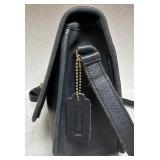 Coach Vintage Dark Blue Leather Crossbody Bag with Brass Hardware Coach Vintage Dark Blue Leather Crossbody Bag with Brass Hardware