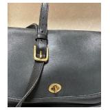 Coach Vintage Dark Blue Leather Crossbody Bag with Brass Hardware Coach Vintage Dark Blue Leather Crossbody Bag with Brass Hardware