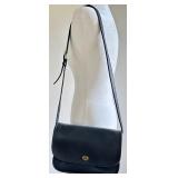 Coach Vintage Dark Blue Leather Crossbody Bag with Brass Hardware Coach Vintage Dark Blue Leather Crossbody Bag with Brass Hardware