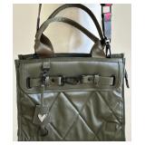 Shawn Killinger The Superstar IHKWIP Quilted Olive Green Tote Bag with Star Strap and Extra Braided Handle Shawn Killinger The Superstar IHKWIP Quilted Olive Green Tote Bag with Star Strap and Extra Braided Handle
