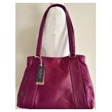 American Leather Co Deep Berry Responsible Leather Satchel Handbag American Leather Co Deep Berry Responsible Leather Satchel Handbag