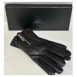 Karla Hanson Fine Leather Touch Screen Gloves Black Size L - NWT Karla Hanson Fine Leather Touch Screen Gloves Black Size L - NWT