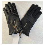 Karla Hanson Fine Leather Touch Screen Gloves Black Size L - NWT Karla Hanson Fine Leather Touch Screen Gloves Black Size L - NWT