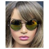 Ronsou Steampunk Round Mirrored Sunglasses with Case and Accessories Ronsou Steampunk Round Mirrored Sunglasses with Case and Accessories