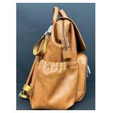 Citi Collectives Tan Faux Vegan Leather Backpack with 3 Matching Pouches Citi Collectives Tan Faux Vegan Leather Backpack with 3 Matching Pouches
