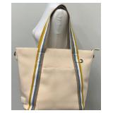 Citi Collective Canvas Tote Bag with Adjustable Colorful Striped Strap Citi Collective Canvas Tote Bag with Adjustable Colorful Striped Strap
