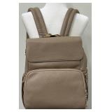 Citi Collective Taupe Pebbled Vegan Faux Leather Backpack with Gold Zippers Citi Collective Taupe Pebbled Vegan Faux Leather Backpack with Gold Zippers