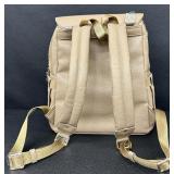 Citi Collective Taupe Pebbled Vegan Faux Leather Backpack with Gold Zippers Citi Collective Taupe Pebbled Vegan Faux Leather Backpack with Gold Zippers