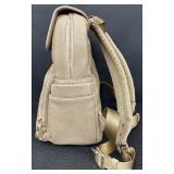 Citi Collective Taupe Pebbled Vegan Faux Leather Backpack with Gold Zippers Citi Collective Taupe Pebbled Vegan Faux Leather Backpack with Gold Zippers