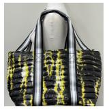 Think Royln Quilted Tote Bag with Yellow and Black Tie-Dye Pattern Think Royln Quilted Tote Bag with Yellow and Black Tie-Dye Pattern
