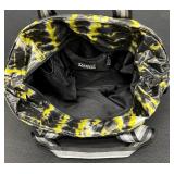Think Royln Quilted Tote Bag with Yellow and Black Tie-Dye Pattern Think Royln Quilted Tote Bag with Yellow and Black Tie-Dye Pattern