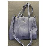 Citi Collective Navy Blue Pebbled Faux Vegan Leather Tote Bag with Shoulder Strap Citi Collective Navy Blue Pebbled Faux Vegan Leather Tote Bag with Shoulder Strap