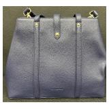 Citi Collective Navy Blue Pebbled Faux Vegan Leather Tote Bag with Shoulder Strap Citi Collective Navy Blue Pebbled Faux Vegan Leather Tote Bag with Shoulder Strap