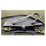 Citi Collective Navy Blue Pebbled Faux Vegan Leather Tote Bag with Shoulder Strap Citi Collective Navy Blue Pebbled Faux Vegan Leather Tote Bag with Shoulder Strap