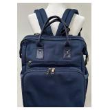 Citi Collective Blue Multi-Pocket Laptop Faux Vegan Leather Backpack with USB Charging Port and Dual Handles Citi Collective Blue Multi-Pocket Laptop Faux Vegan Leather Backpack with USB Charging Port and Dual Handles