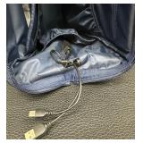 Citi Collective Blue Multi-Pocket Laptop Faux Vegan Leather Backpack with USB Charging Port and Dual Handles Citi Collective Blue Multi-Pocket Laptop Faux Vegan Leather Backpack with USB Charging Port and Dual Handles