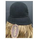 Scala Wool Felt Cloche Hat with Black Bead Embellishment Scala Wool Felt Cloche Hat with Black Bead Embellishment