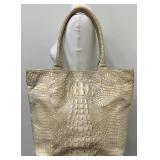 Jalda Croc-Embossed Leather Tote Bag with Blue Lining Jalda Croc-Embossed Leather Tote Bag with Blue Lining