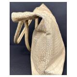 Jalda Croc-Embossed Leather Tote Bag with Blue Lining Jalda Croc-Embossed Leather Tote Bag with Blue Lining