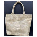 Jalda Croc-Embossed Leather Tote Bag with Blue Lining Jalda Croc-Embossed Leather Tote Bag with Blue Lining