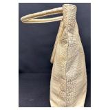 Jalda Croc-Embossed Leather Tote Bag with Blue Lining Jalda Croc-Embossed Leather Tote Bag with Blue Lining
