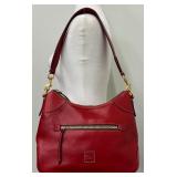 Dooney & Bourke Red Leather Shoulder Bag with Brass Hardware Dooney & Bourke Red Leather Shoulder Bag with Brass Hardware