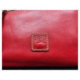 Dooney & Bourke Red Leather Shoulder Bag with Brass Hardware Dooney & Bourke Red Leather Shoulder Bag with Brass Hardware